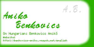 aniko benkovics business card